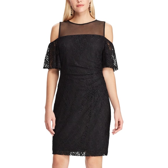 Chaps Dresses & Skirts - NWT Lace and Mesh Off-the-shoulder Dress